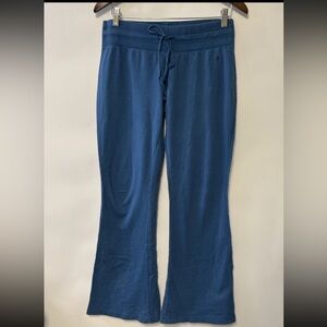 Y2k SO Blue Stretchy Flare Leg Lounge Pants Medium 2000s Low Rise Comfy Yoga